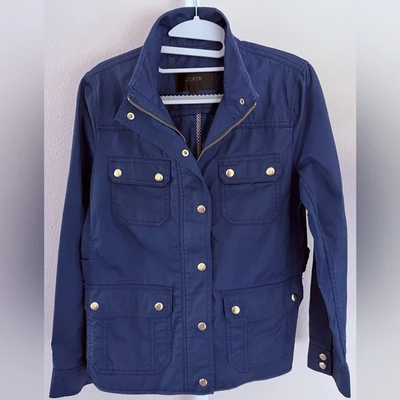 J. Crew Women's Deep Blue Utility Weighted Jacket - Picture 6 of 7